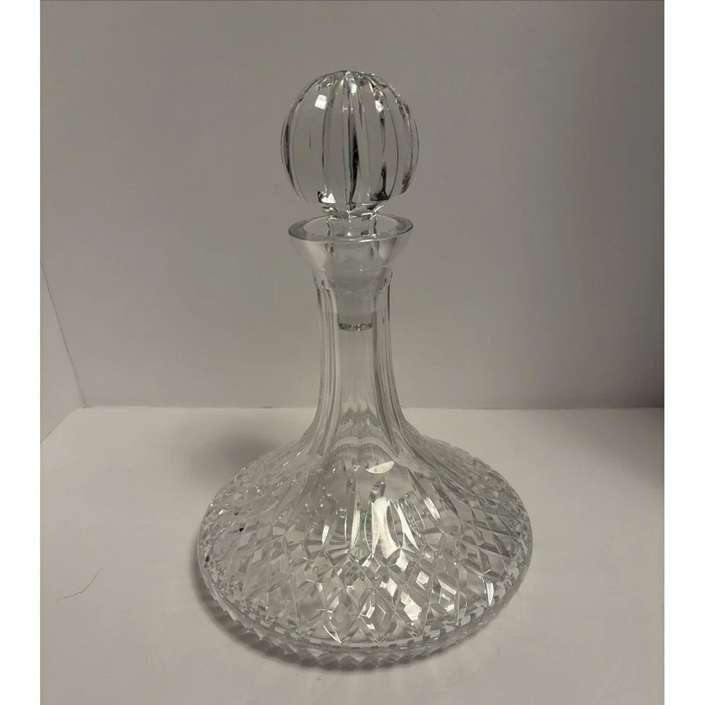Waterford Crystal Lismore Captain's Ship's Decanter Sparkly marked w/stopper